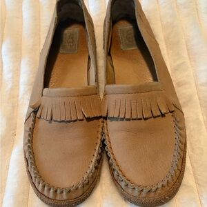 UGG Beige Leather Loafers